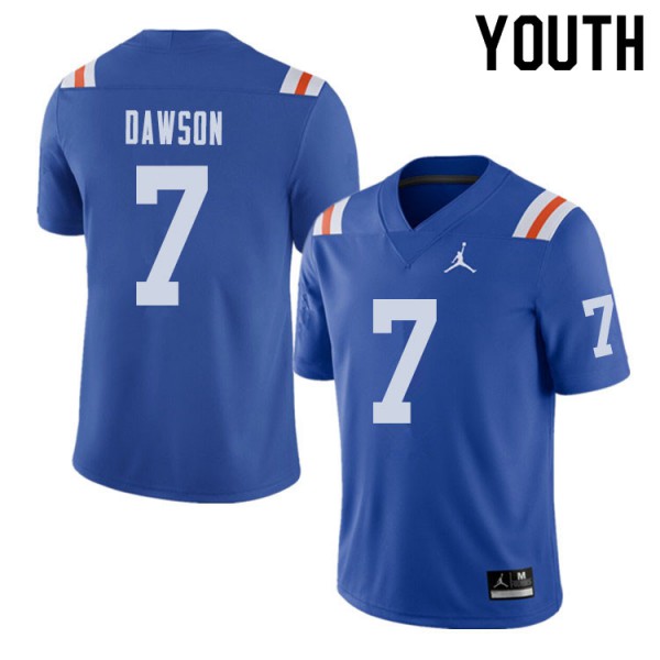 Jordan Brand Youth #7 Duke Dawson Florida Gators Throwback Alternate College Football Jersey Royal